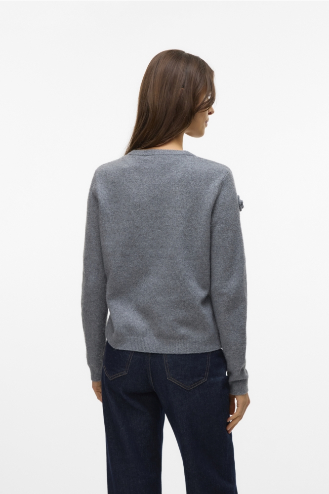 VMROSE LS O-NECK PULLOVER BOO 10331434 MEDIUM GREY MELANGE